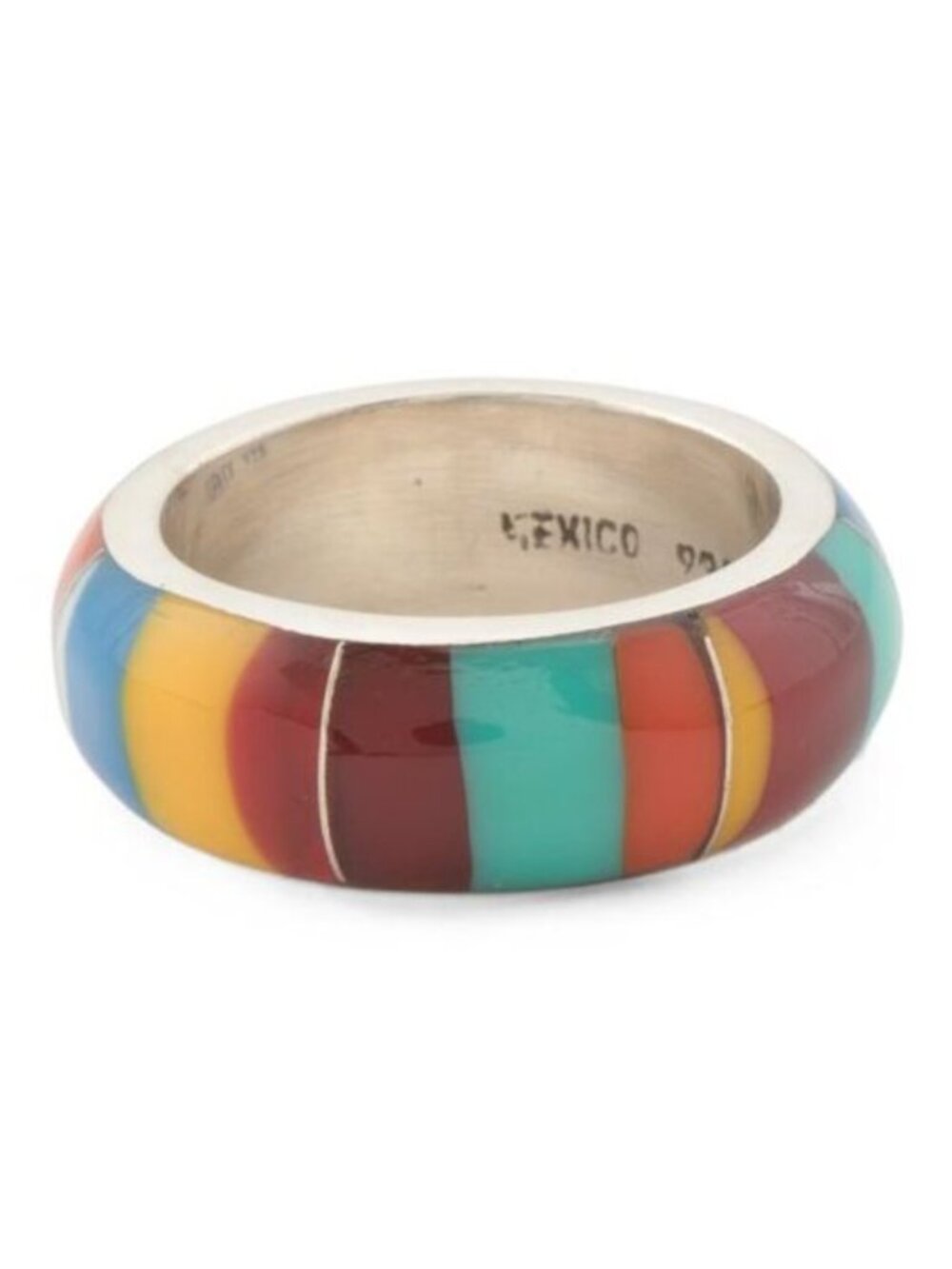 SEED & SAGE Made In Mexico Sterling Silver Multi Stone Band Ring